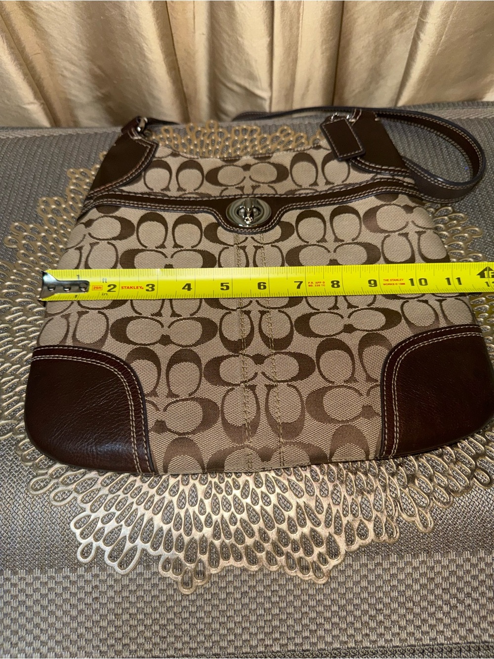 Coach Penelope Signature Jacquard Hippie Crossbody F13979 - Picture 9 of 12